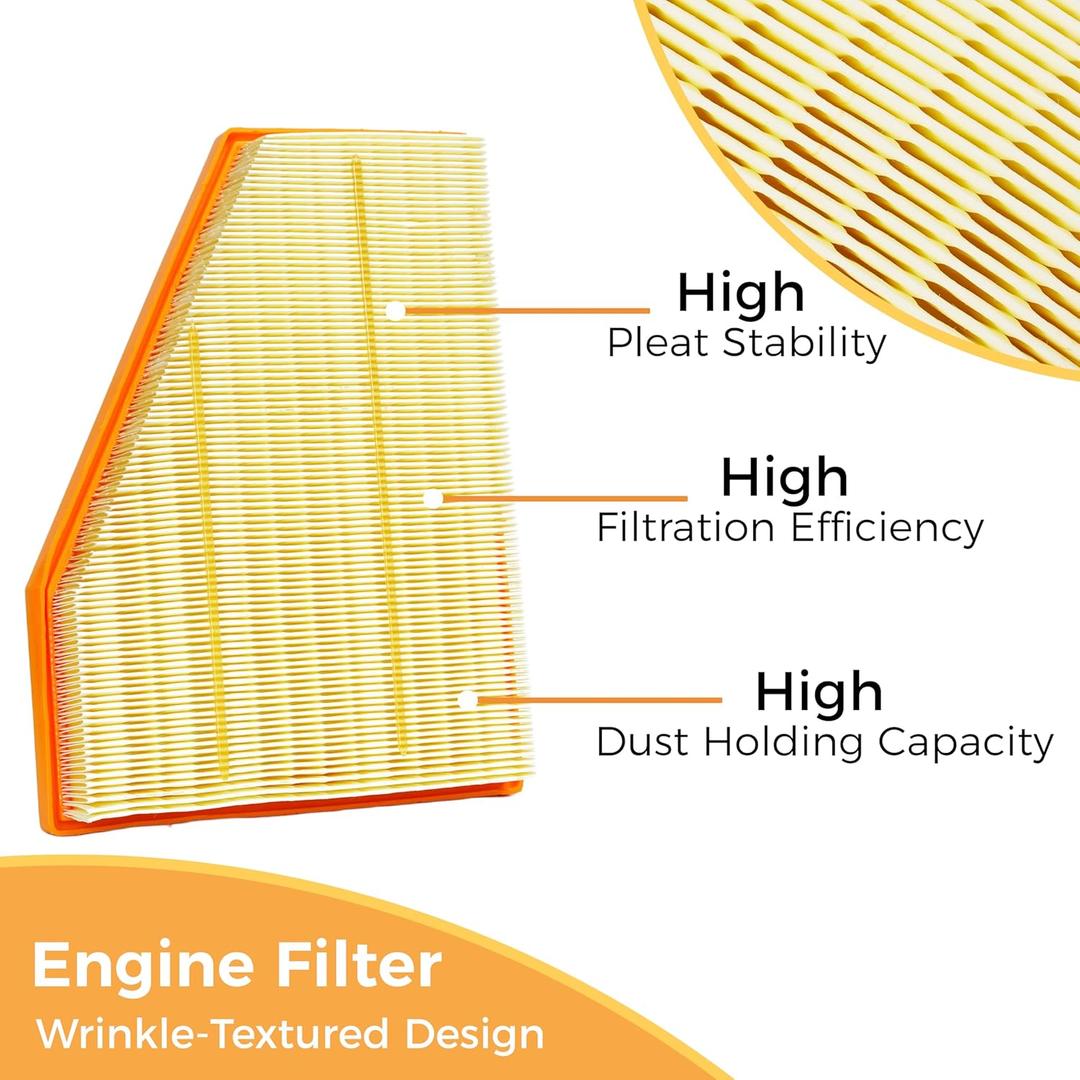 Engine Air Filter&Cabin Air Filter Combo Pack  Compatible with Jeep Grand Cherokee 2022 2023 2024,Grand Cherokee L 2021-2024 NOT compatible with Grand Cherokee 2021 &Cherokee WK 2022