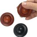 2pcs Silent Fidgets Toys for Adults ,Stress Relief Fidget Roller Wooden Quiet Fidget Toys for Men Women Office Anxiety Noiseless Sensory Toys (Black and Brown)