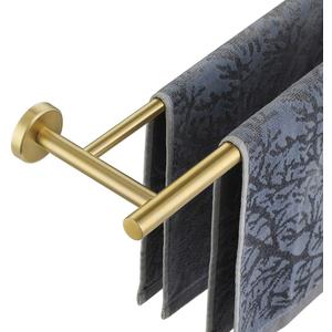 JQK Double Towel Bar 27 Inch, Brass Gold Useable Length 24 Inch 304 Stainless Steel Thicken 0.8mm Bath Towel Rack for Bathroom, Towel Holder Wall Mount, TB100L24-BG