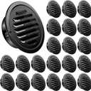 Zonon 24 Pcs Stainless Steel Soffit Vents 4 Inch Round Dryer Vent Cover with Mesh Screen for Home Outdoor Bathroom Wall Ceiling Outside Exterior Exhaust (Black)