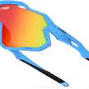 X-TIGER Kids Sunglasses Polarized Youth Baseball Sunglasses for 8-14 boys girls UV400 Sports Softball Cycling Glasses (Blue Pink Polka Dot)