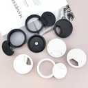 5 x Quacc 4 PCS Desk Cable Wire Grommet Table Cable Grommet Desk Cable Hole Cover Plastic Desk Grommet for Organize Office and Home Table Cable (Black)