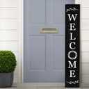 Welcome Wooden Porch Sign 47.2"H Front Door Rustic Standing Large Welcome Porch Sign for Home Front Porch Decor Rustic Wall Decor Home Farmhouse Yard Door Decorations -Black Porch Decor