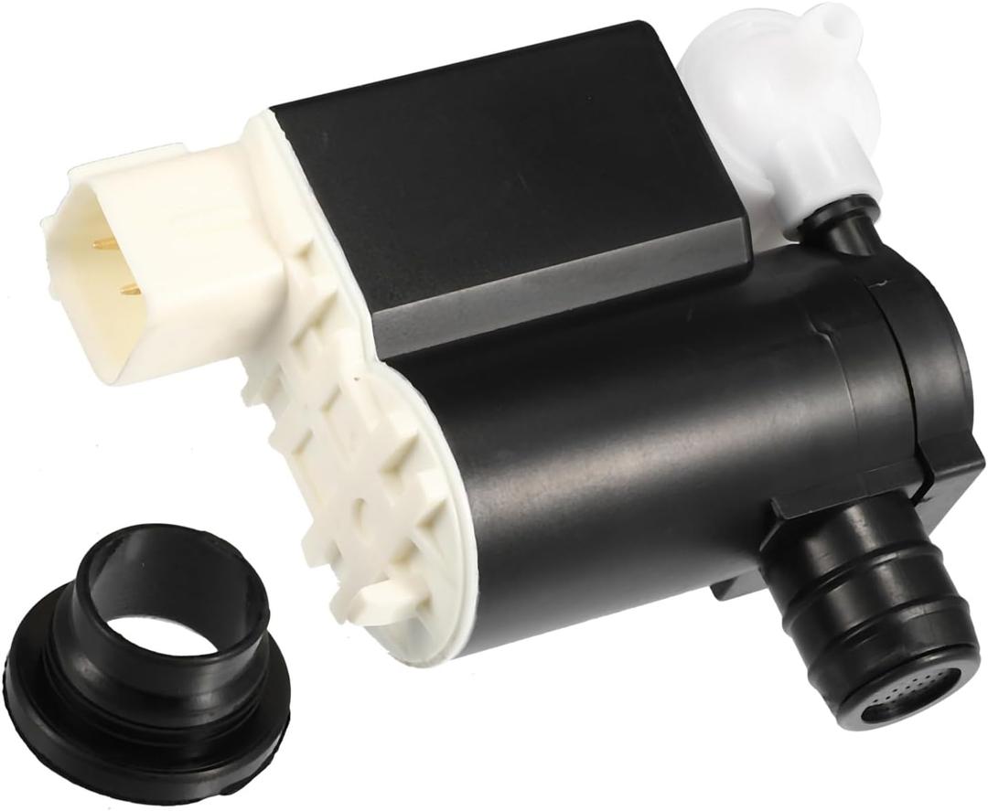 Motoforti Windshield Washer Motor Pump, for Hyundai Santa Fe 2013-2018, Plastic, with Grommet, Black