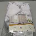 90 Inch Long Pleated Linen Curtains 2 Panel Set for Living Room 350GSM Thick Linen Textured Drapes Pinch Pleat Pure Snow White Ivory Semi Sheer Curtain for Dining Room Office Sliding Glass Doors