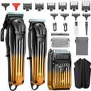 VGR 644 Hair Clippers for Men Professional, Cordless Beard Trimmer & Electric Razor Shavers for Men, Rechargeable 3 Piece Barber Hair Cutting Kit LED Display Men's Grooming Kit