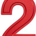 3.93in Big Size Happy Birthday Metallic Red Number 2 Candles, Happy Birthday Cake Cupcake Toppers Decoration and Celebrating for Adults/Kids Party or Family Baking (3.93in red Number 2)