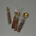 Gold Measuring Cups and Spoons Set of 4, Golden Stainless Steel Measuring Cups with Wooden Handles brass Measuring Spoons Set for Baking Supplies