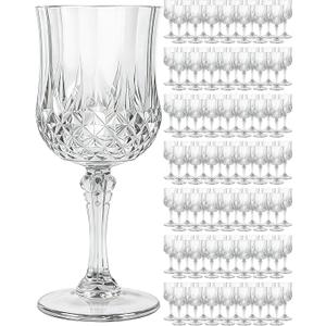 100PCS Plastic Wine Glasses 7oz Clear Acrylic Goblets Unbreakable