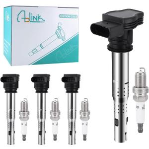 UF575 Ignition Coil Pack/PFR7S8EG Spark Plug 4PCS For Volkswagen/VW Jetta Passat Beetle CC Golf GTI Rabbit,For Audi TT Quattro A3 A4 A5 A6 Allroad Q5 RS4 RS5 Q3 TT Quattro 2.0L 2.5L 3.2L 4.2L