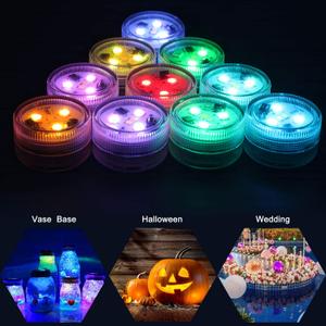 20PCS Submersible LED Lights Popular Waterproof Small Battery Operated Single Mini Led for Crystal Vases Centerpiece Decoration