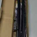 Black Curtain Rods for Windows 48 to 84, Adjustable Curtain Rod Set with Brackets Easy Install, Decorative Slender 5/8 Diameter Drapery Rod, Heavy Duty Drape Pole for Bedroom, Living Room