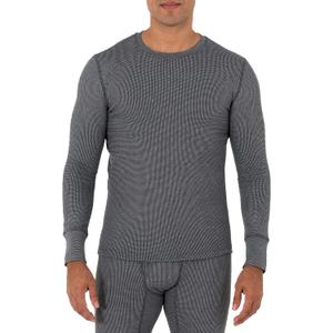 Fruit of The Loom Mens Recycled Waffle Thermal Underwear Crew Top (1 and 2 Packs) (Medium)
