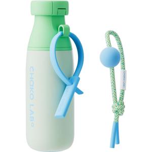 CHAKO LAB Insulated Stainless Steel Water Bottle with Two Strap | BPA-Free Leak Proof | 17oz Bottle with Spout Lid & Straw | Mint Milk