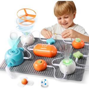 Circuits Science Kit for Kids Ages 3-12 | 64 STEM Projects with 25 Electronic Parts | No Soldering, Kids Circuit Board Kit with Fan, RGB Lights| Educational STEM Toy Gift for Boys & Girls 6-8