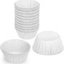 Gifbera White Metallic Foil Cupcake Liners Standard Size Baking Cups, 200-Count