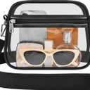 Busiuw Clear Bag for Stadium Events Mini Small Sports Fan Messenger Bag Clear Purse for Sport Events Concert Festivel (Black)