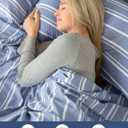 Extra Deep King Sheet Set - 6 Piece Breathable and Cooling Sheets - Hotel Luxury Bedding for Women, Men, Kids & Teens - Easy & Secure Fit - Soft and Wrinkle Free - Extra Deep Pockets - Blue Stripes