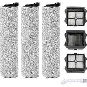 iFloor 3 Filter and Roller Brush Replacement for Tineco iFloor 3 and Floor One S3 Cordless Wet Dry Vacuum Cleaner, 3 Brush Rollers and 3 Filters