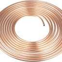 X AUTOHAUX 5/16" Car Brake Line Tubing 25ft Tubing Coil for Hydraulic Braking Systems and Transmission System Copper Tone