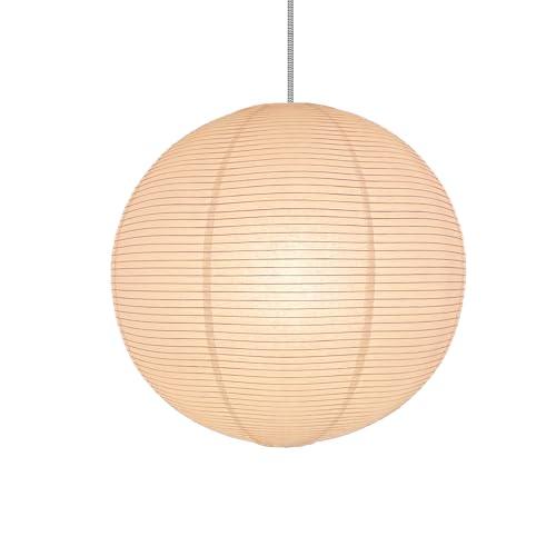 Henjjras White Round paper lamp shade 50cm(19Inch) Chinses Lantern Pendant Lamp Shade,Large Foldable Lampshade