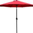 Sunnyglade 9' Patio Umbrella Outdoor Table Umbrella with 8 Sturdy Ribs (Red)