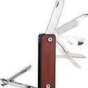 2 x ROXON M4 10 in 1 Mini MultiTool Leather Handle Portable Nail Clipper, Utility Tool, Knife With Safety Lock, Scissors, File, Bottle Opener, Screwdriver, Personal Care Gadgets A Gift for All