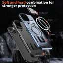 for iPhone 14 Plus Case Magnetic,for iPhone 15 Plus Case Compatible with MagSafe Support Wireless Charger,with Camera Cover Kickstand+with 2 Screen Protectors,Heavy Duty Protection Phone Blue