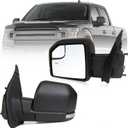 MITZONE F150 Driver Side Mirror compatible with 2015-2020 Ford F-150 with Blind Spot Glass Power Turn Signal Light Power Heated 6-Pin, Textured Black