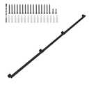 8FT Black Industrial Handrail, Heavy Duty Galvanized Steel Railing Kit for Indoor and Outdoor Stairs and Steps, with Mounting Hardware