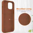 for iPhone 12 Pro Max Case with Screen Protector, Liquid Silicone Shockproof Protective Women Girls Phone Cover Case for iPhone 12 Pro Max, Middle Brown