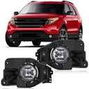 Nilight Fog Lights Assembly Compatible with 2013 2014 2015 Ford Explorer w/H11 12V 55W Bulbs Clear Lens Driver and Passenger Side