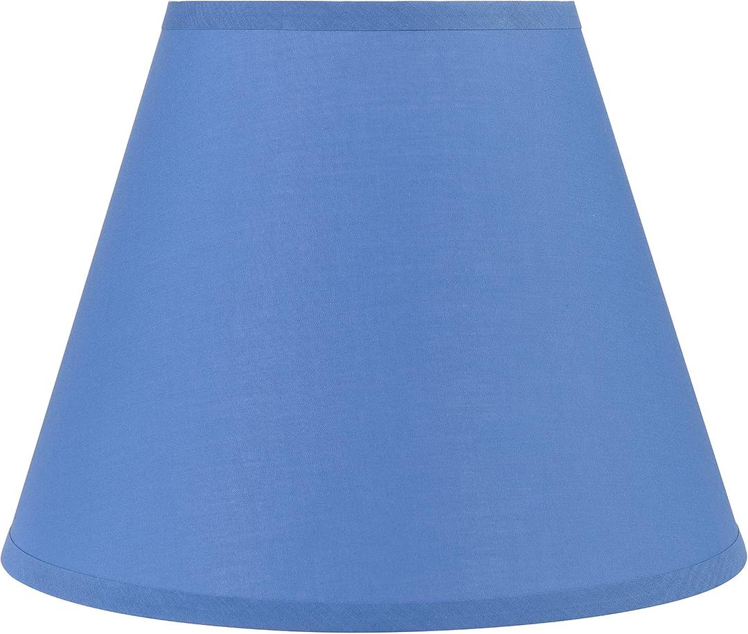 Aspen Creative 58780 Empire Uno Lamp Shade in Azure Blue, 7" Top x 13" Bottom x 10" Slant Height, Slip UNO 33mm