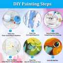 Artunion Framed Paint by Numbers Kit for Adults Beginners & Kids Ages 8-12,Couple Bird Paint by Number with Frame,Birds in Love Animal Paint by Numbers Kit on Canvas 10 * 10 Inch Without Easel (ZXT-320-F)