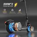 QnQ Electric Scooter, Peak 500W/1000W Dual Motors, Max20/28/35Miles Long Range, Top 19MPH/21MPH Speed, 8.5"/10" Tires, Dual Suspension, Dual Brake, E-Scooter for Adults and Teens
