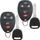 Car Key Fob with Uncut Key: 2 Pack Remote Replacement Keyless Entry Remote for Chevy Suburban Traverse Tahoe, GMC Acadia Yukon/Saturn Outlook, Buick Enclave, OUC60270 & OUC60221, 5-Button, 315 MHz
