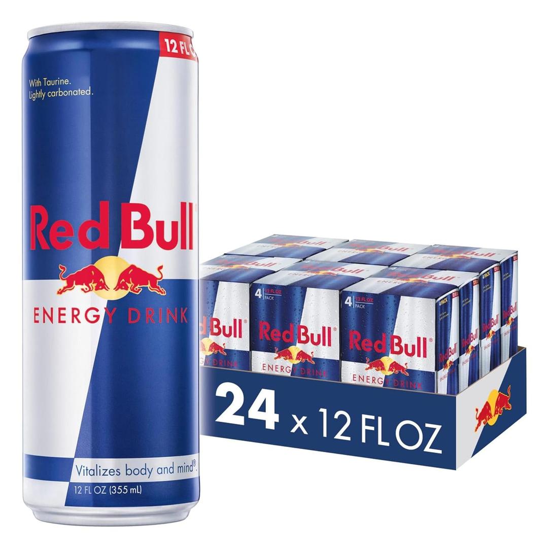 Red Bull Energy Drink with 114mg Caffeine plus Taurine & B Vitamins, 12 Fl Oz, 6 Packs of 4 Cans (Pack of 24) Best By: 08/04/2027