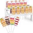 Jucoan 24 Pack Push up Cake Pop Containers with Lids and 20 Hole Push up Pop Cake Stand, Plastic Push up Cake Pop Containers with Holder for Bridal Shower Birthday Wedding Easter Party Dessert Table