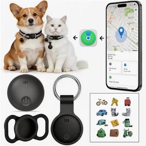 GPS Tracker for Dogs, Smart Collar with Real-Time Location - Pet Location Tracker with Holder, No Monthly Fee/No SIM Card, Works with iOS Find My【Apple MFi Certified】 ﻿, Ultra-Slim, IP68 Waterproof
