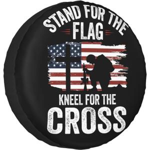 Spare Tire Cover Weatherproof Sun Protection Wheel Tire Cover Universal Fit Trailers RV SUV Truck Camper Travel with US American Flag (15" for tire Diameter 27.55"-29.52"/70-75cm)