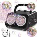 Bubble Machine,PANACARE Portable Automatic Bubble Blower.20000+ Bubbles per mins.Bubble Maker for Parties.Best Gifts for Kids and Toys for Pets. (Black)