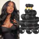 Body Wave Human Hair Bundles 24 26 28 Inch Black 3 Bundles for Black Women 12A Virgin Human Hair Deals Double Weft Quick Brazilian Hair Weave