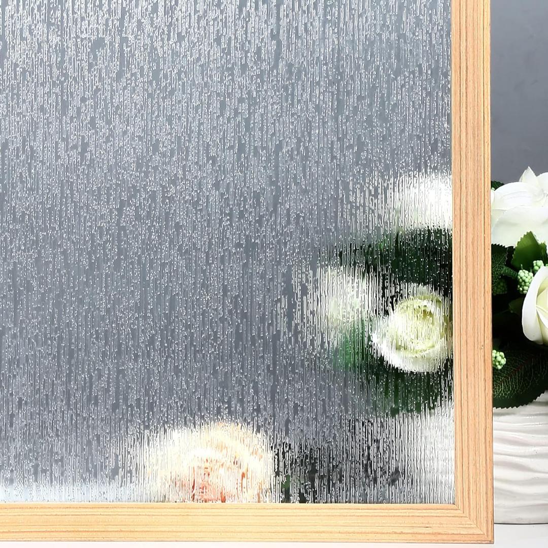VELIMAX Rain Glass Window Film Privacy Static Window Clings Decorative Glass Sticker for Home Office Removable UV Protection Heat Control 23.6 x 78.7 inches (23.6 x 78.7 inches)