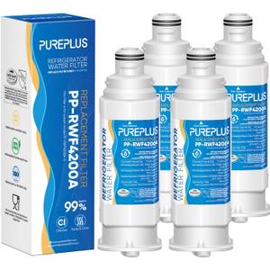 PUREPLUS DA97-17376B Replacement for Samsung HAF-QIN/EXP, DA97-08006C, RF28R7351SG, RF28R7201SR, RF28T5001SR, RF24R7201SR, RS27T5200SR, RF23M8590SG, RWF4200A Refrigerator Water Filter, 4 Pack