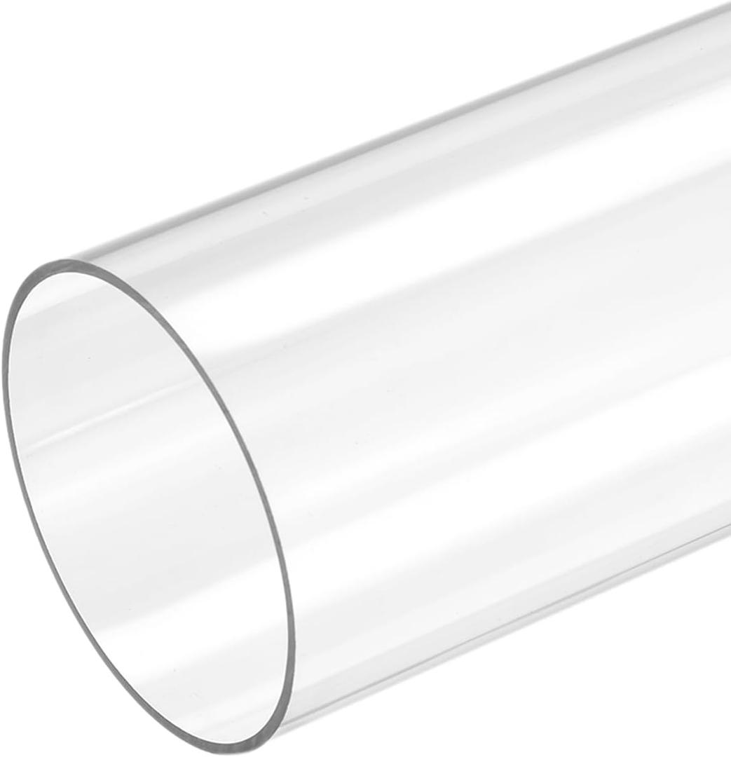 MECCANIXITY Plastic Pipe Rigid Polycarbonate Round Tube Clear 2.8"(71mm) ID 3"(75mm) OD 17" (425mm) High Impact for Lighting, Models, Water Plumbing