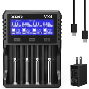 XTAR VX4 Visible Mixer 1.5V/3.6V/3.7V Li-Ion 3.2V LiFePO4 1.2V Ni-MH Batteries Charger and Battery Capacity Tester