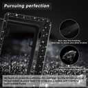 OKLPF Bling License Plate Frame for Women, 2PCS Sparkly License Plate Frames| Over 1200 pcs14 Facets Bedazzled Clear Glass Diamond Rhinestone Crystals w/Free Glitter Diamond Box (Black)