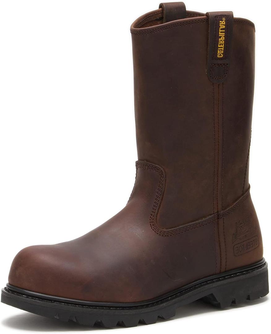 CAT Men's Revolver Pull-on Steel Toe Construction Boot (11.5, Brown)