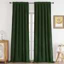 CUCRAF Dark Olive Green Velvet 100% Blackout Curtains 63 inches Long, Thermal Insulated, Noise Reducing Rod Pocket Luxury Drapes for Bedroom Living Room(52x63 inches, 2 Panels)