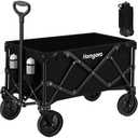 Collapsible Folding Wagon Cart 150L, Heavy Duty Garden Cart with All Terrain Wheels,Portable Large Capacity Utility Wagon Cart for Camping Fishing Sports Shopping
